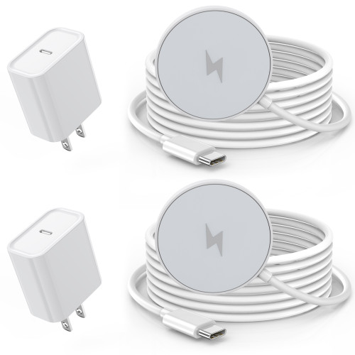 Magnetic Wireless Charger for iPhone 16 15,2Pack 6FT 15W Apple Fast Mag-Safe Charger,With 20W USB C Fast Charging Block Adapter for iPhone 16/16 Pro/Pro Max/15/14/13/Plus/Pro/Pro Max,AirPods 3/2/Pro 2