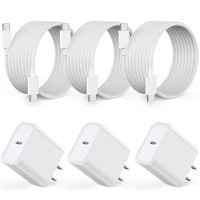 Fast Charger for iPhone 15, 3Pack USB C iPad Charger PD Fast Charger Block 6FT Long USB C to Type C iPhone 15 Charging Cable Cord for iPhone 15/15 Pro/15 Pro Max,iPad Pro 12.9/11inch, iPad Air 5th/4th